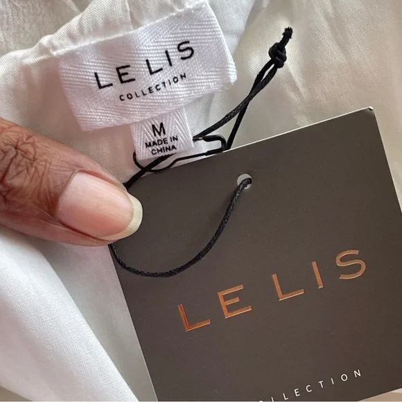 LE LIS | White Paper Bag Drawstring Shorts Sz M - Picture 6 of 8